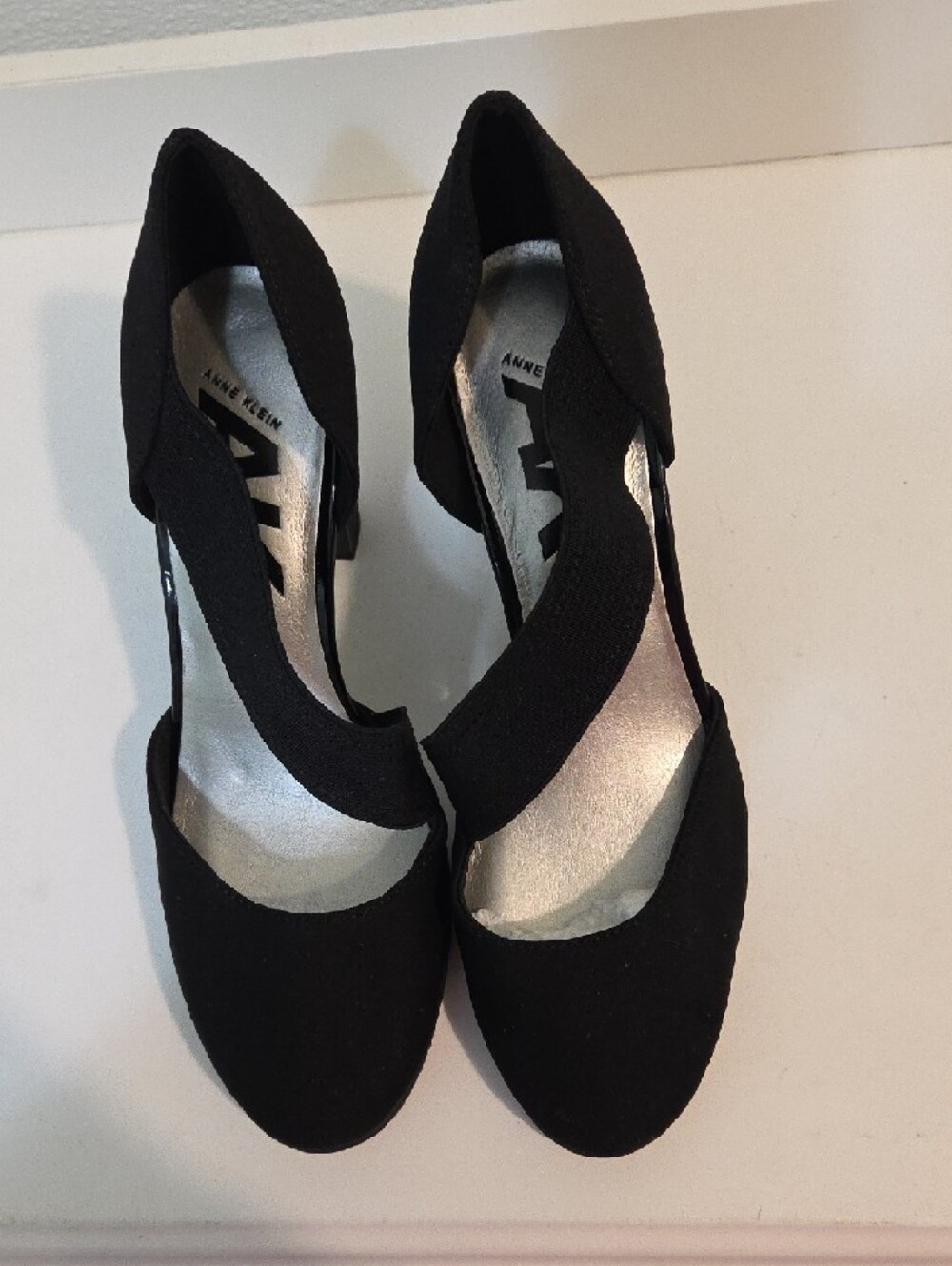 Anne Klein Sporto Black Crisscross Elastic Strap Heels NWT Size 6 - Picture 5 of 5